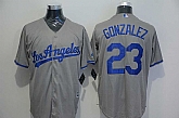 Los Angeles Dodgers #23 Adrian Gonzalez Gray New Cool Base Stitched Baseball Jersey,baseball caps,new era cap wholesale,wholesale hats